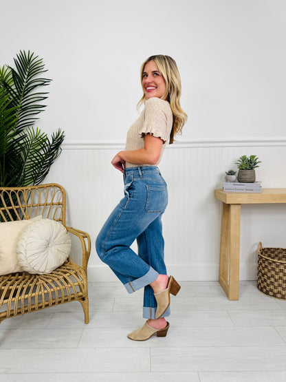 Spring Ready Tummy Control Slim Barrel Jeans