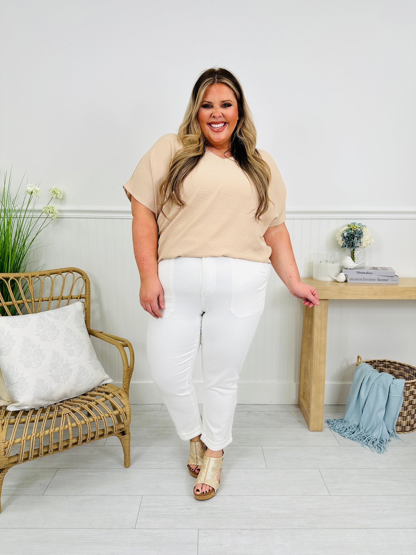Judy Blue Out With The Old White Weekender Jeans