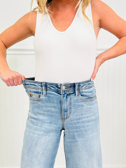 Judy Blue Ankle Ready Ankle Wide Leg Jeans