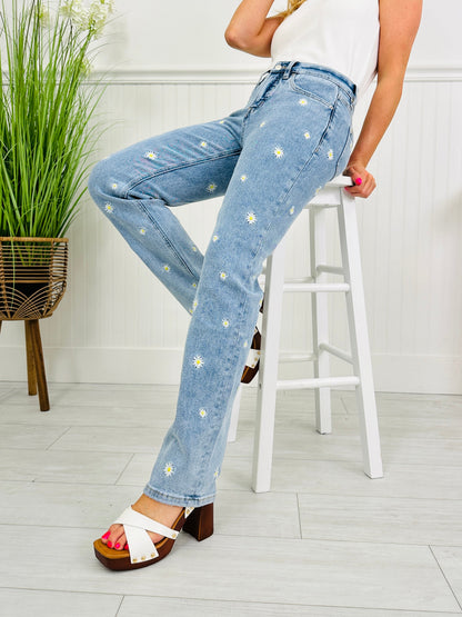 Dreaming of Daisies Tummy Control Straight Jeans