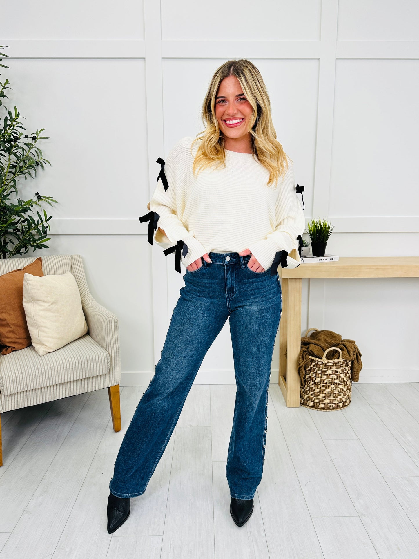 Judy Blue Straight Up Stud Straight Leg Jeans