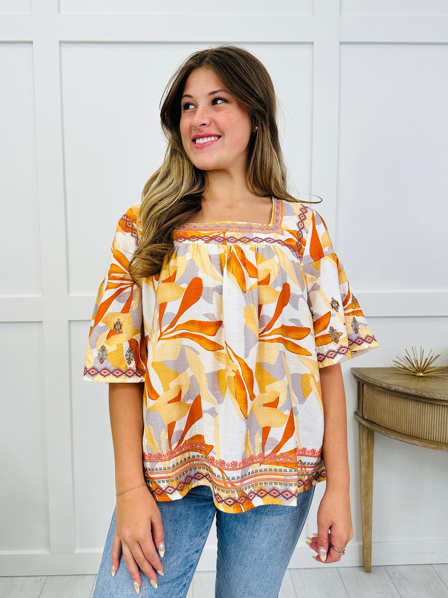 Sweet Magnolia Top In Orange Pepper