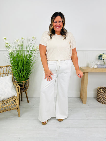 Judy Blue White As a Feather Palazzo Jeans