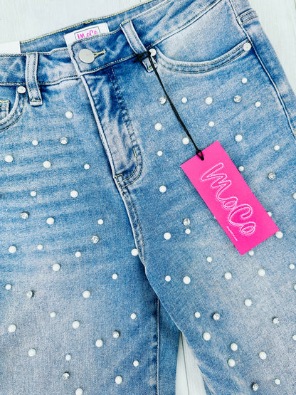 Get Up And Glam Wide Leg Cropped Jeans