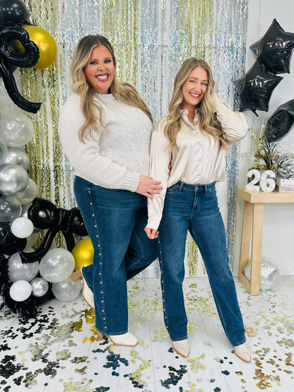 Judy Blue Straight Up Stud Straight Leg Jeans