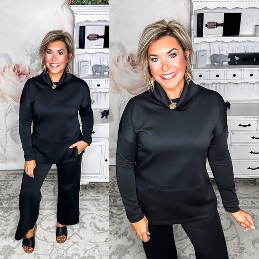 Cozy On The Weekend Cowlneck - Black