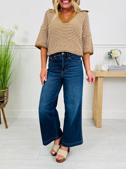 Judy Blue Set The Standard Tummy Control Ankle Wide Jeans