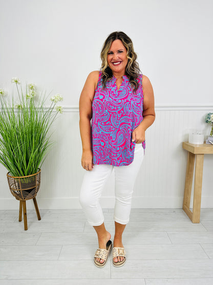 Sunshine Energy Top in Palm Springs Print