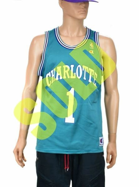 Mugsy Bogues Charlotte Hornets Champion Jersey Size 44
