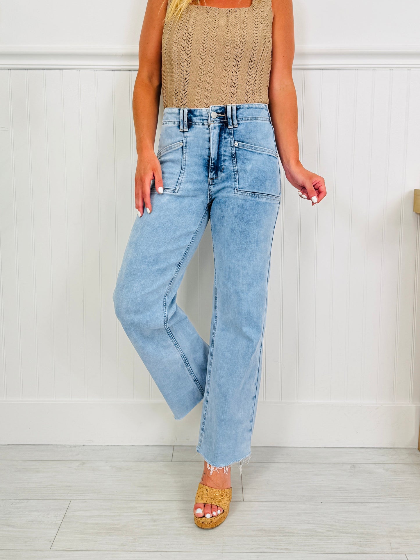 Summer Mood Cropped Wide Leg Jeans