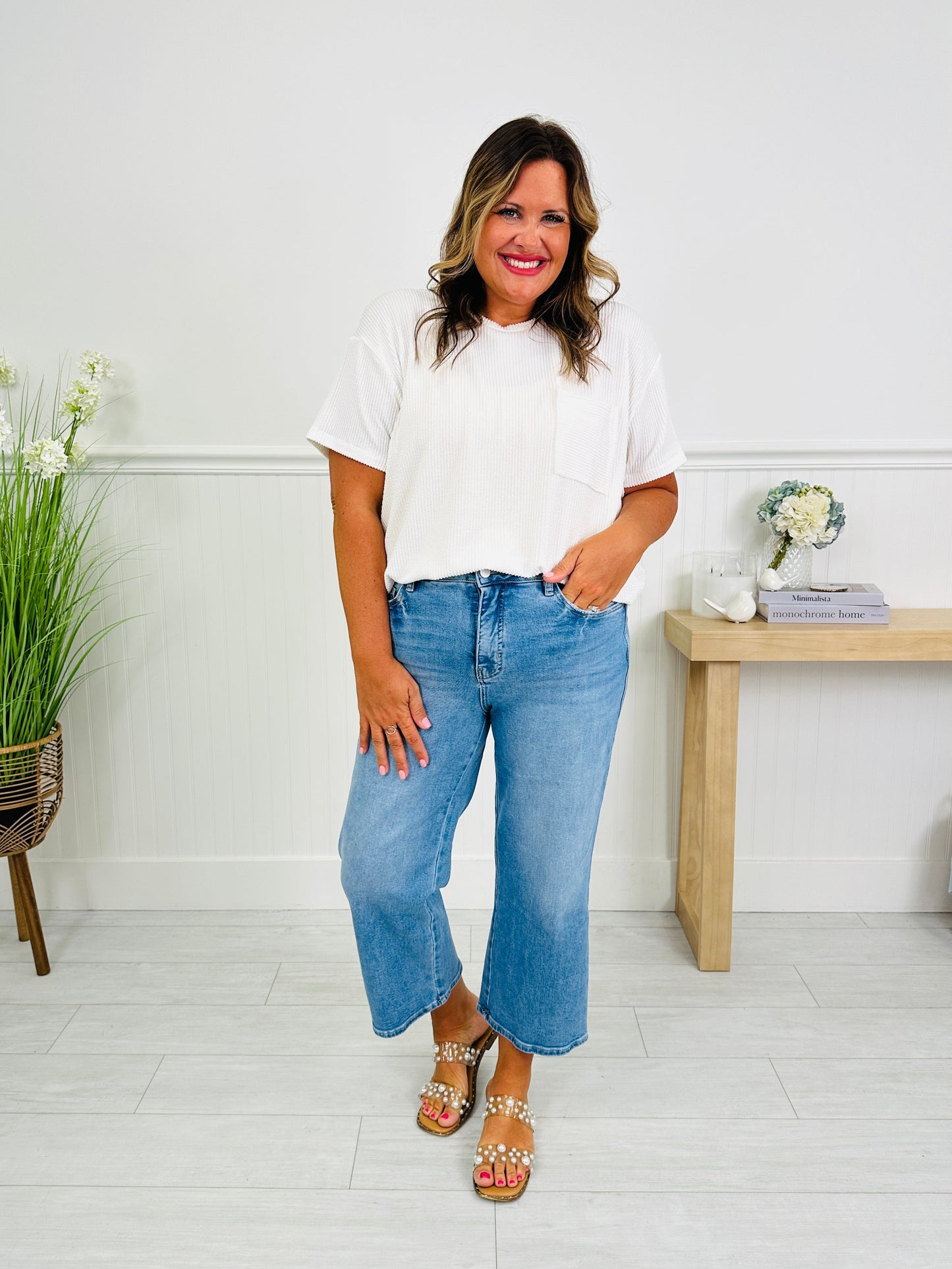 Triple The Fun Tummy Control Cropped Wide Leg Jeans in Three Inseams