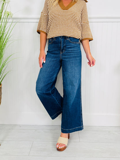 Judy Blue Set The Standard Tummy Control Ankle Wide Jeans