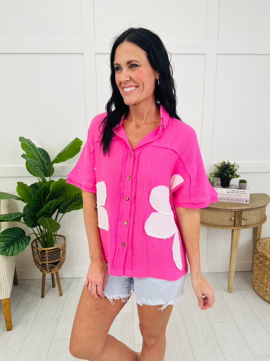 Coastal Petal Top In Pink