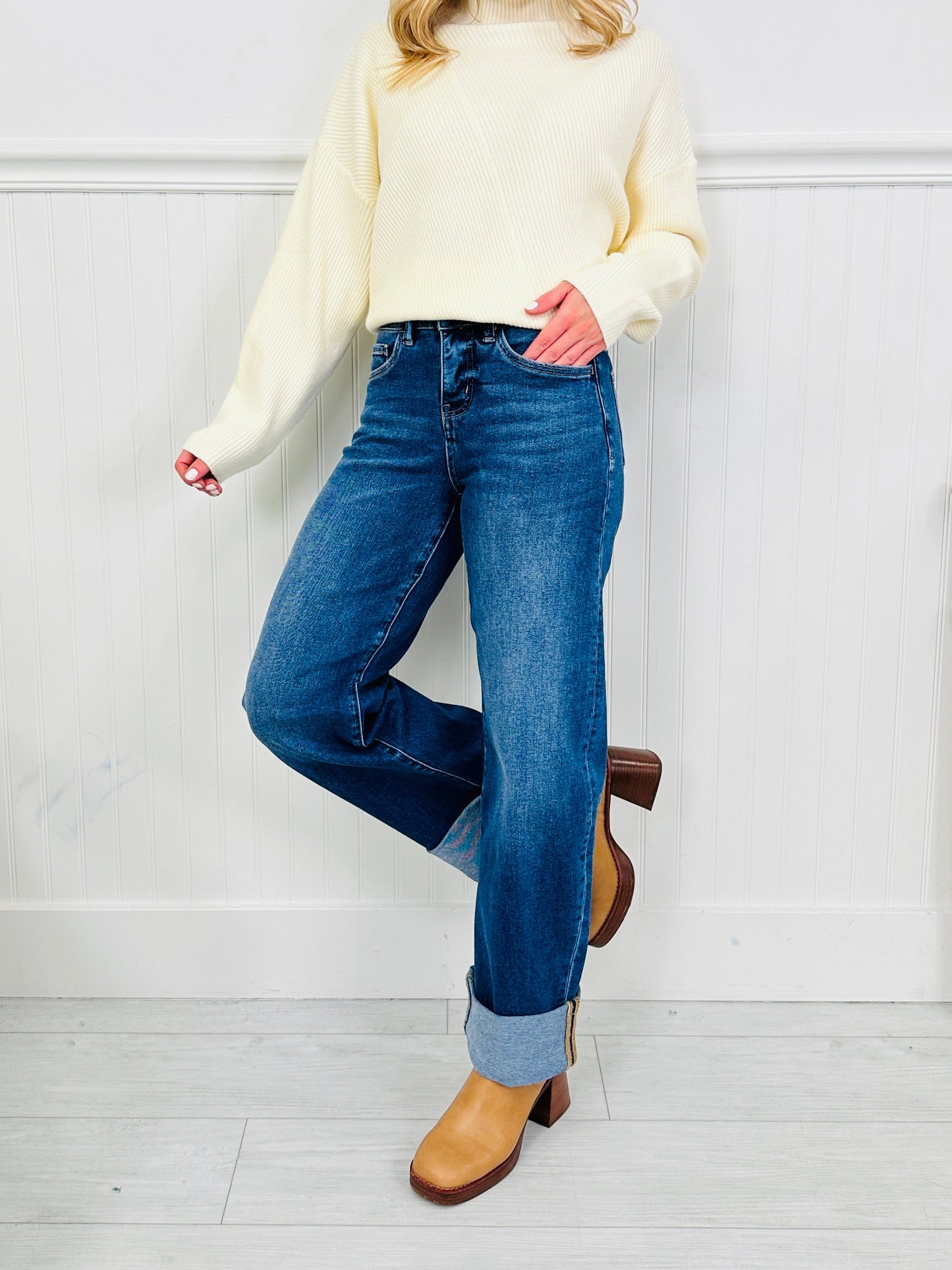 Basic But Better Slim Barrel Tummy Control Jeans