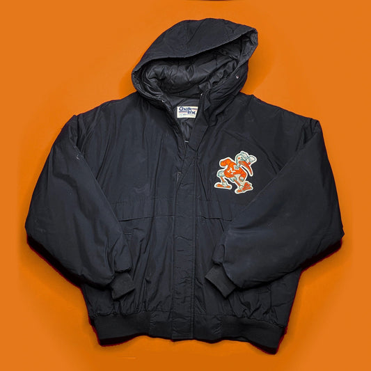 Miami Hurricanes Chalk Line 90s Spell Out Parka Jacket