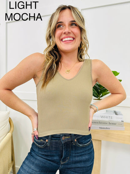 Reversible Ribbed Seamless Shapewear Tank Top in Multiple Colors