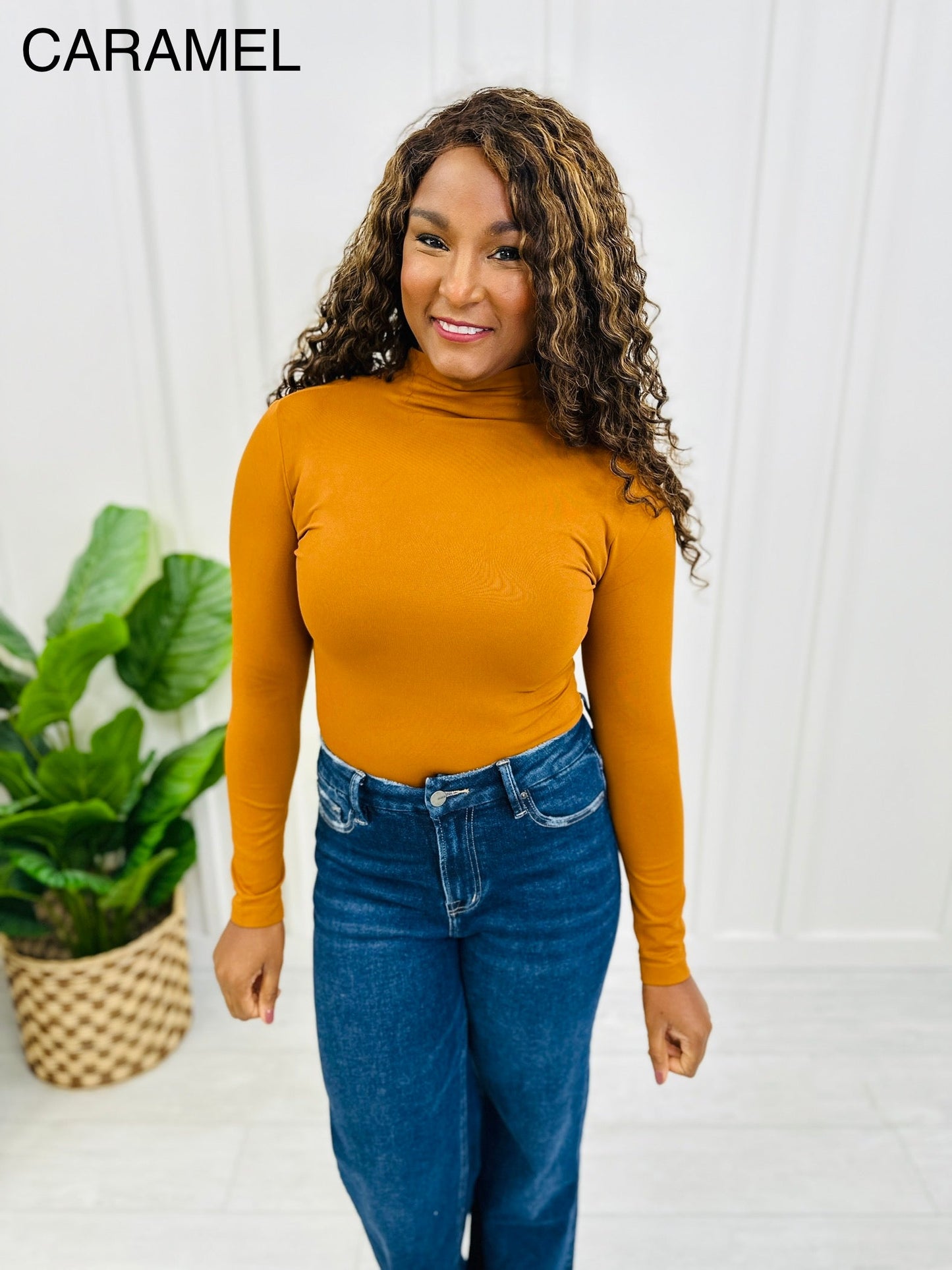 Seamless Mock Neck Long Sleeve Shapewear Top in Multiple Colors