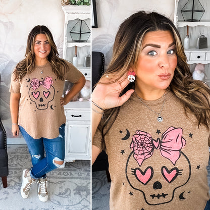 Boujee Skull Scoop Neck Graphic Tee