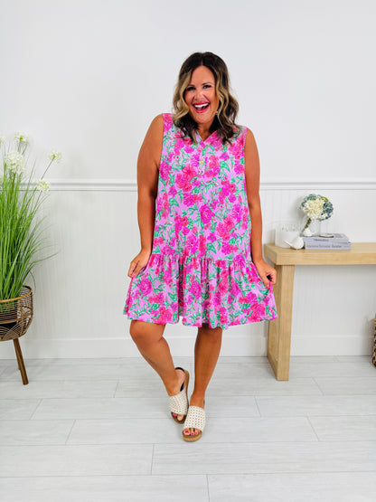 The Gone Coastal Dress In Naples Print