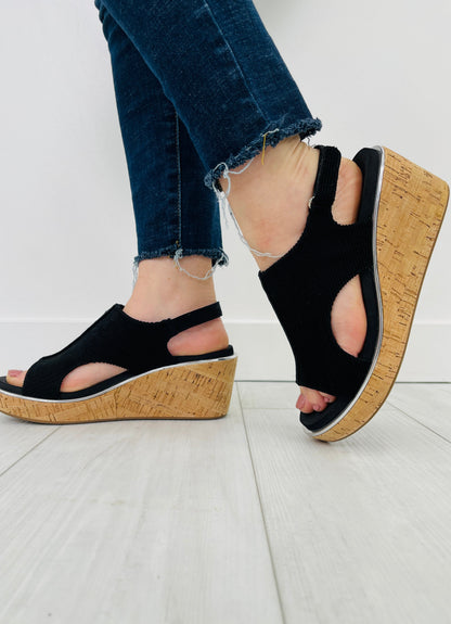 Delivering Perfection Wedges In Black Corduroy