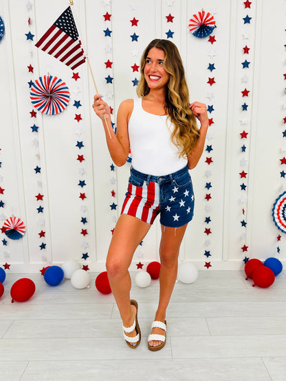 Stars and Stripes Forever Tummy Control Shorts