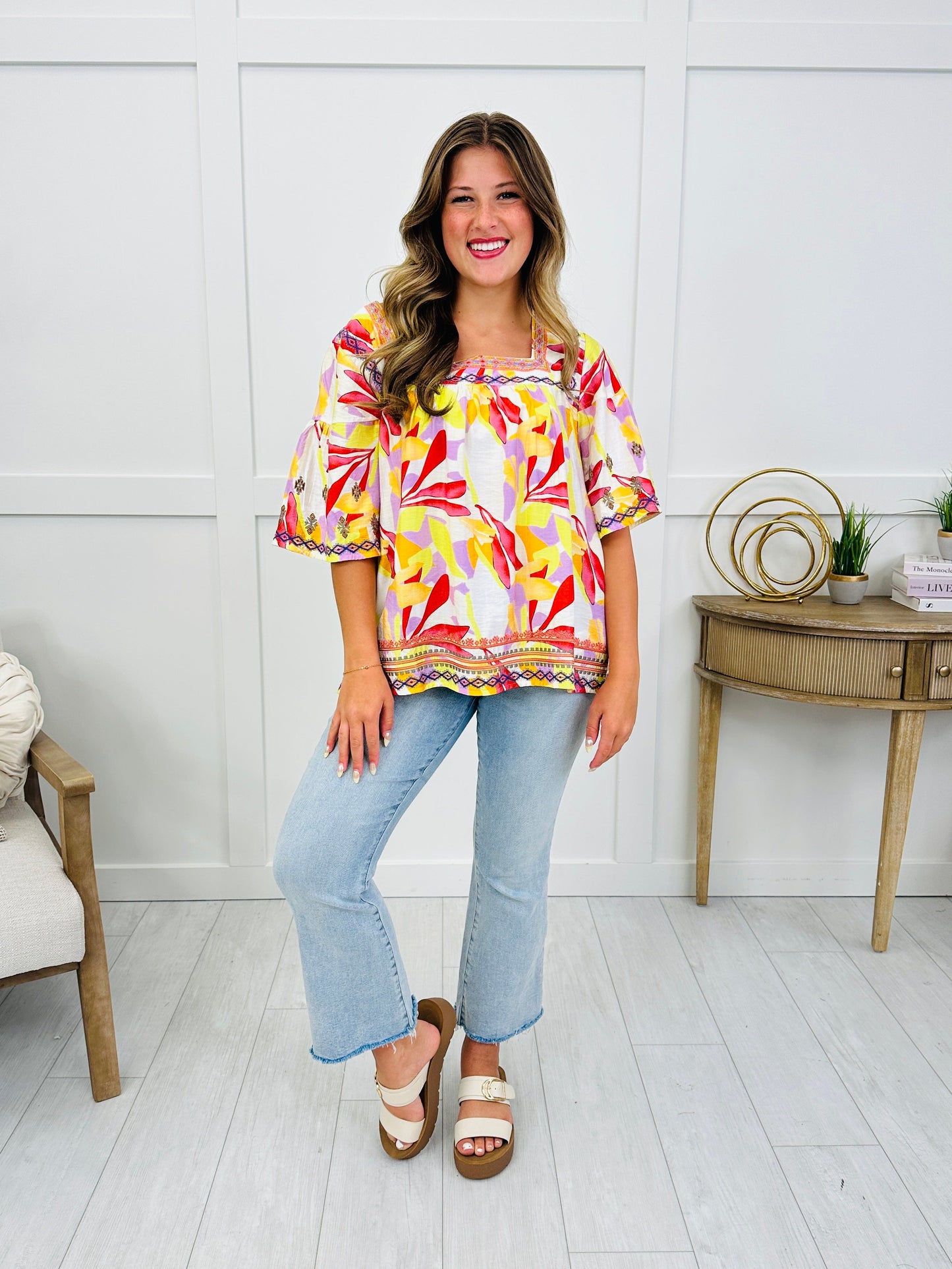 Sweet Magnolia Top In Spicy Lemon
