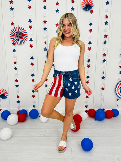 Stars and Stripes Forever Tummy Control Shorts