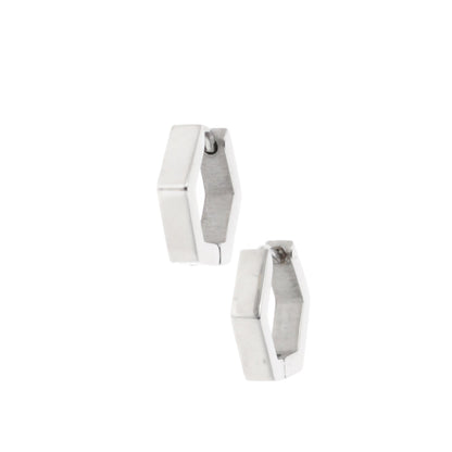 Chunky Hexagon Huggie Hoop Earrings
