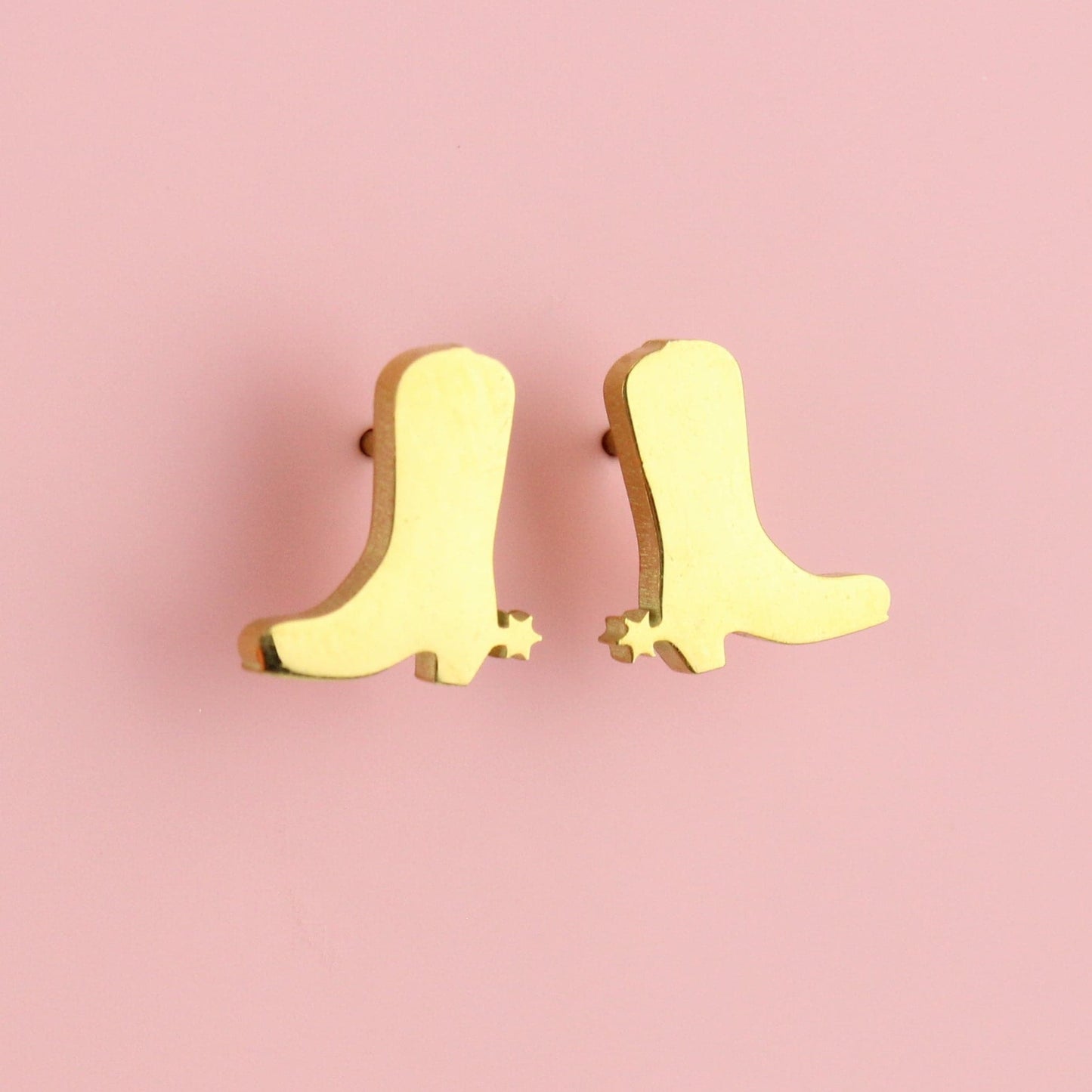 Cowboy Boot Stud Earrings (Gold Plated)