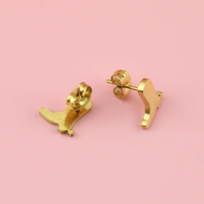 Cowboy Boot Stud Earrings (Gold Plated)