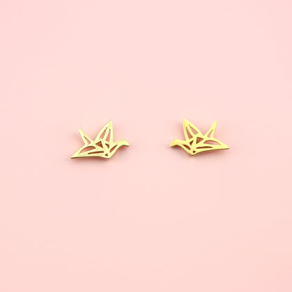 Crane Stud Earrings (Gold Plated)