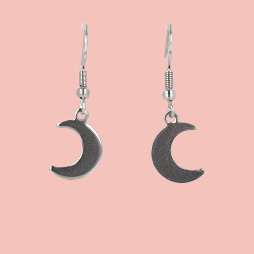 Crescent Moon Drop Earrings