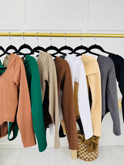 Seamless Body Contour Long Sleeve Shapewear Bodysuit in Multiple Colors!