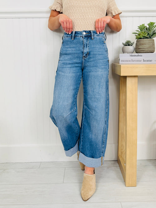 Spring Ready Tummy Control Slim Barrel Jeans