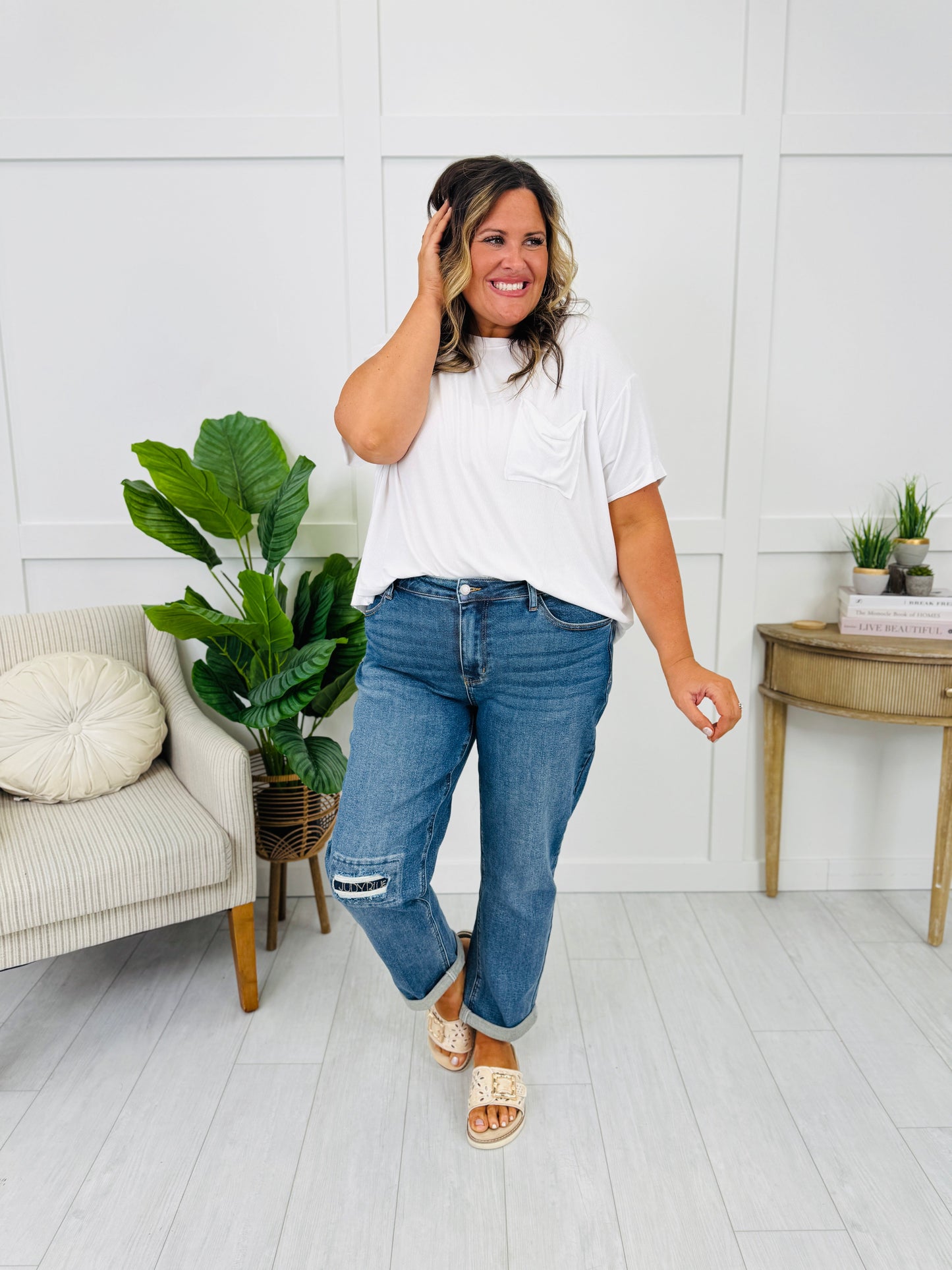 Judy Blue Patch Perfect Boyfriend Jeans