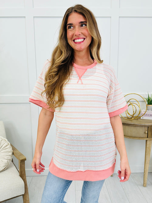 Stripe by Stripe Top In Pink