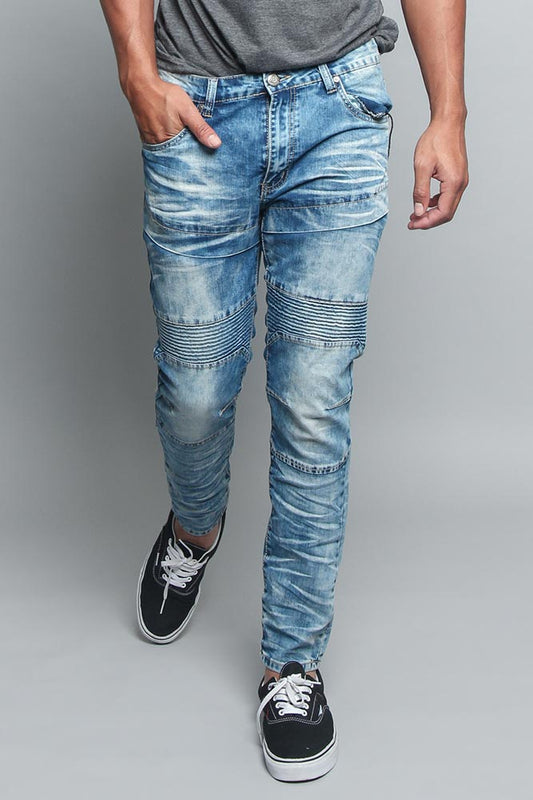 Moto Biker Denim Jeans