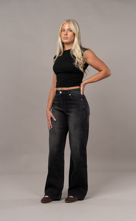 Womens Baggy Fitjeans - Worn Black