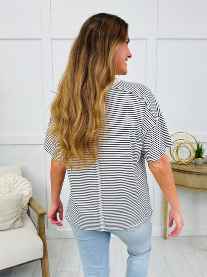 Effortless Stripe Top In Black