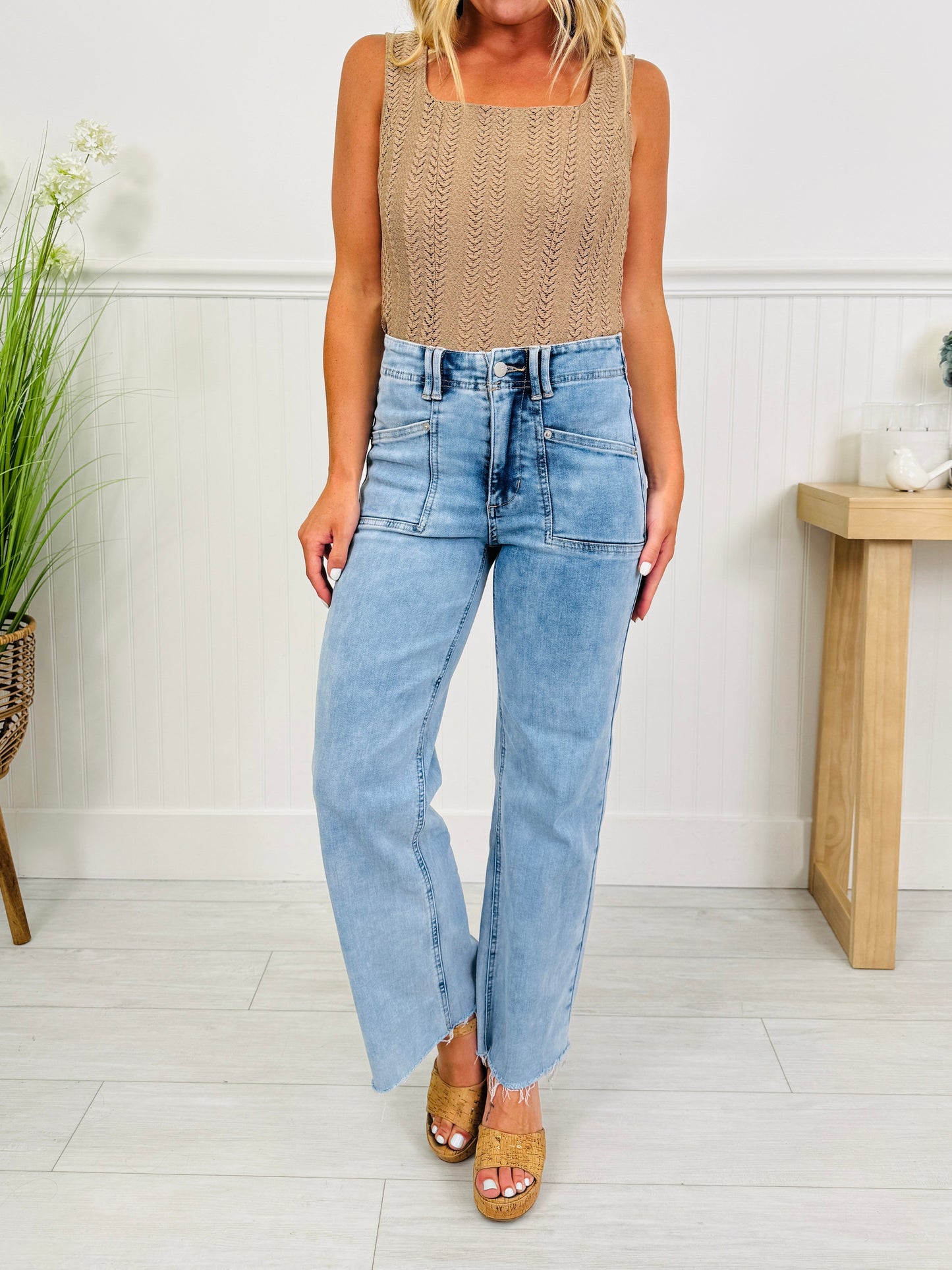 Summer Mood Cropped Wide Leg Jeans