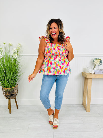 Petal Pop Tank Top in Tulip Print