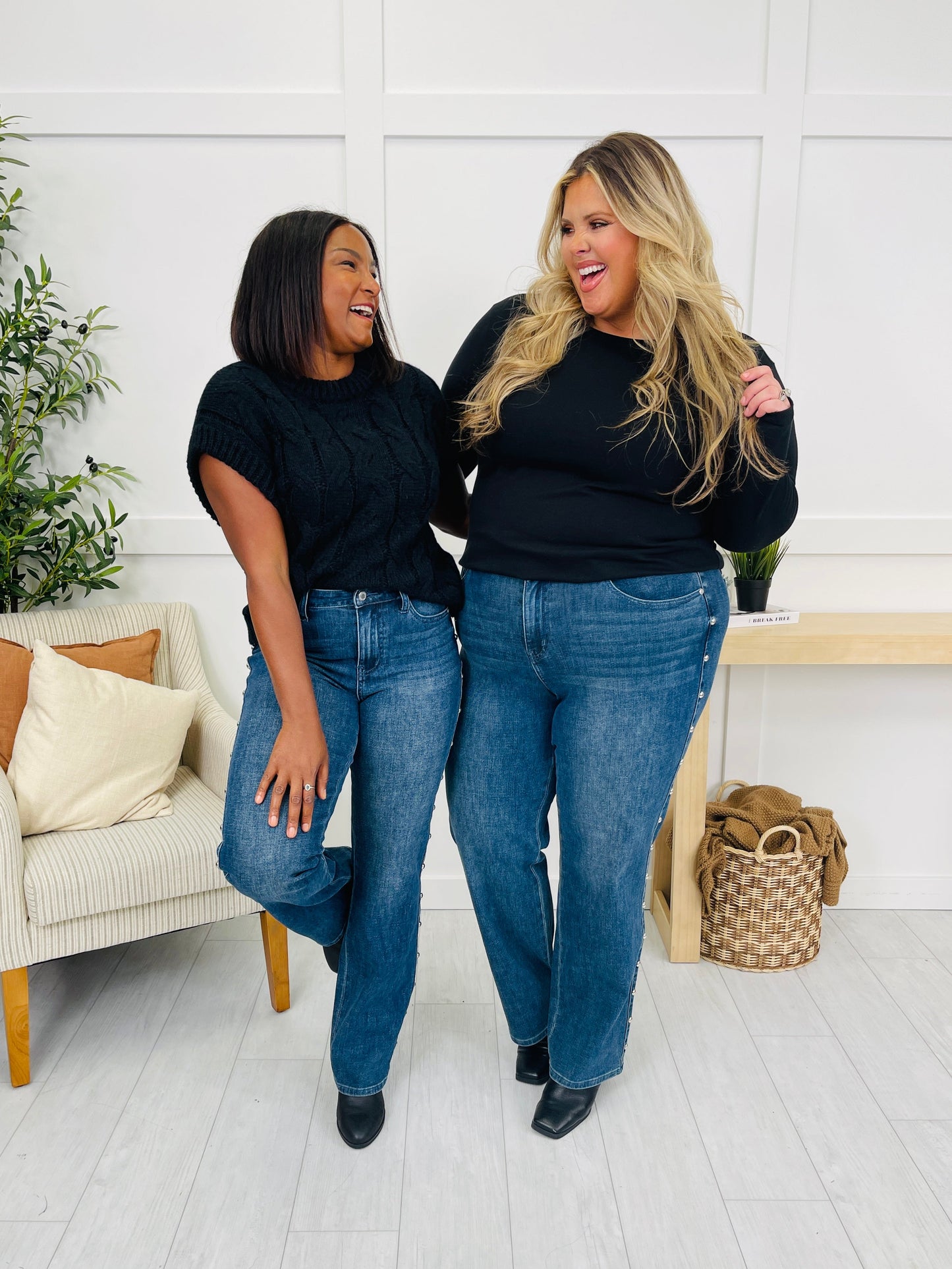 Judy Blue Straight Up Stud Straight Leg Jeans