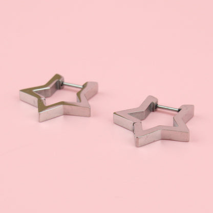 Chunky Star Huggie Hoop Earrings