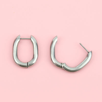 Chunky Oval Hoop Earrings