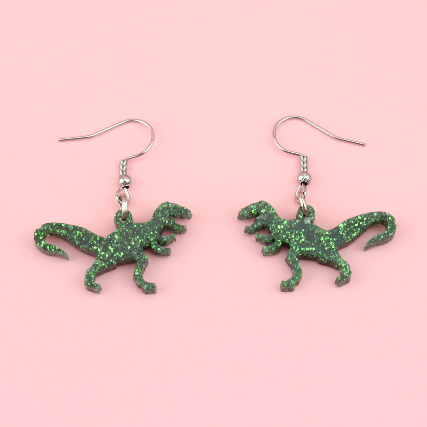 Classic Jurassic Glitter T-Rex Earrings