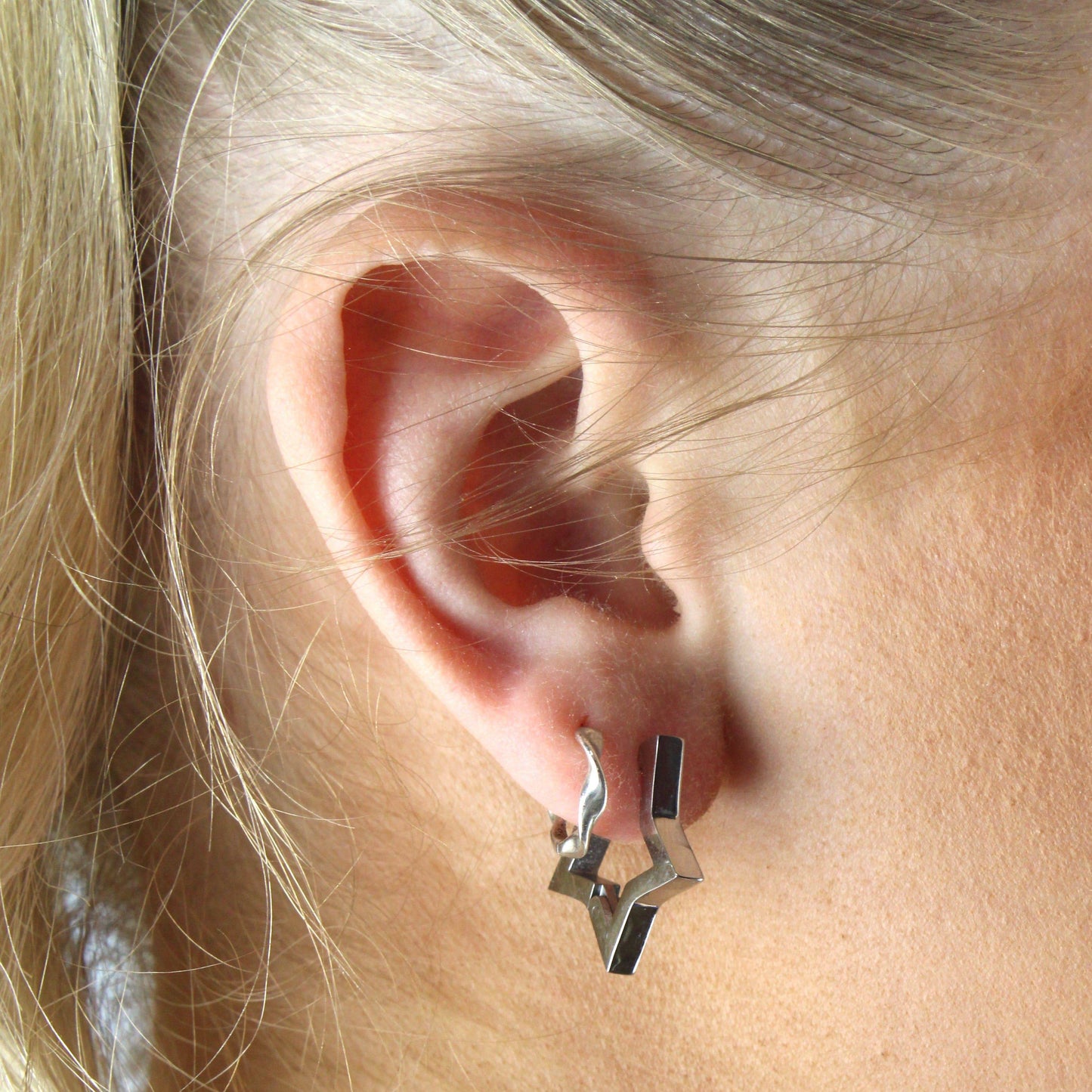 Chunky Star Huggie Hoop Earrings