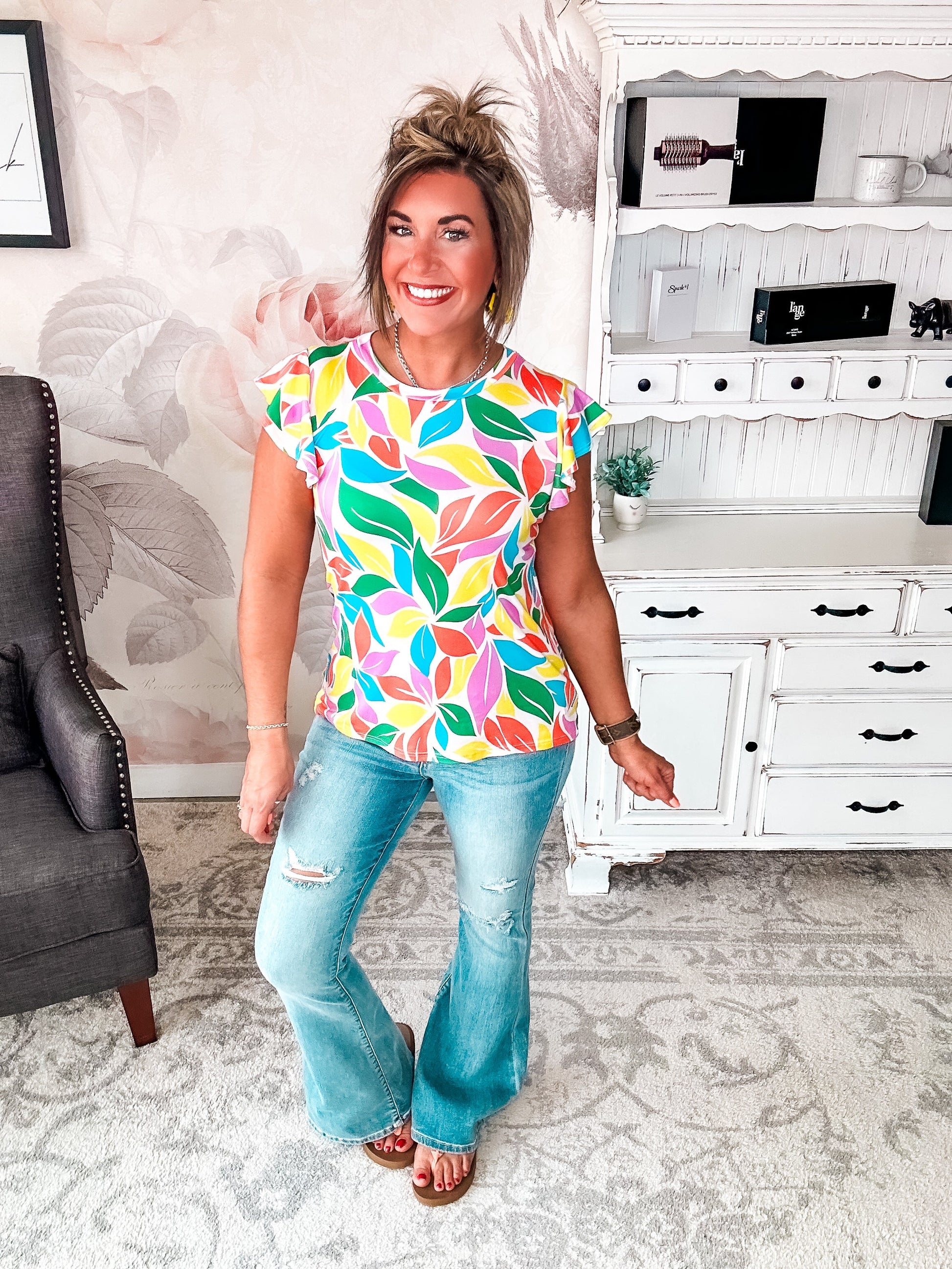 Be Optimistic Top - Multicolor Floral
