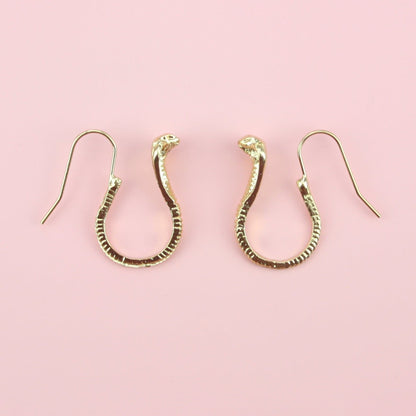 Cobra Snake Earrings (Gold Plated)