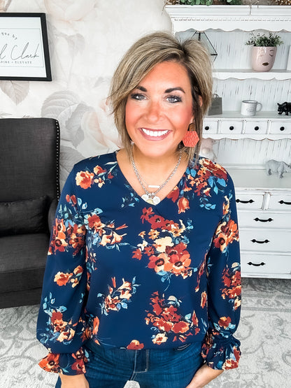 Don't Think You Know Blouse - Navy