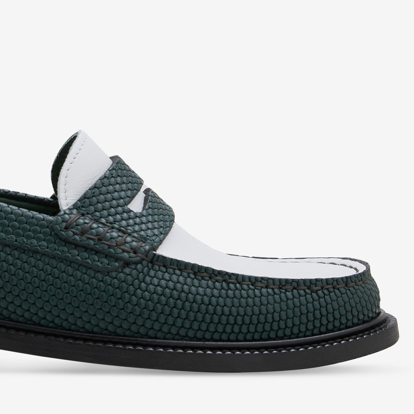 Yardee Moccasin Loafer Green Embossed